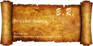 Brczko Remig névjegykártya